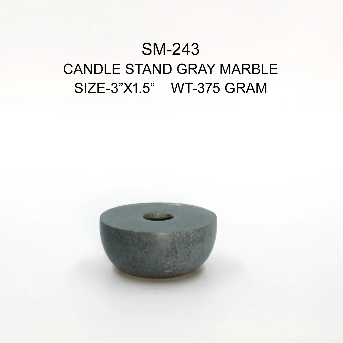 CANDLE STAND GREY SOAPSTONE
